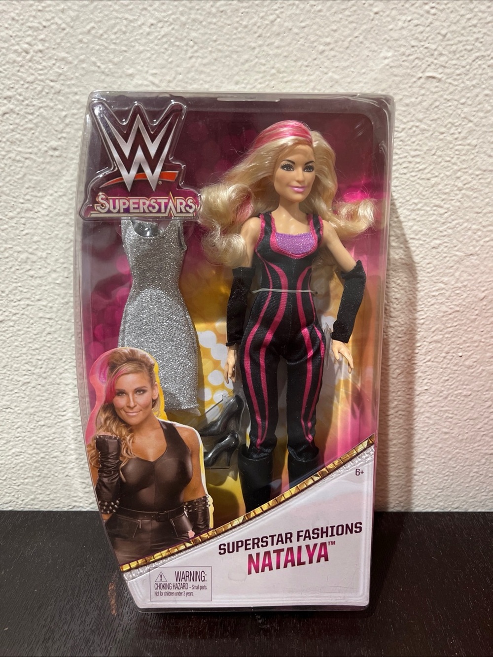 WWE Natalya Fashion Doll - Black & Pink Ring Attire